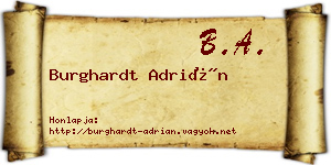 Burghardt Adrián névjegykártya